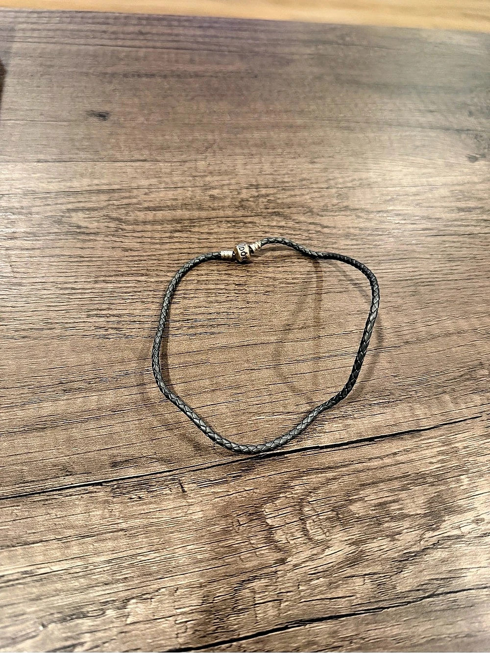 PANDORA Moments Double Black Leather Bracelet Black Leather Bracelet 15” long